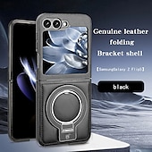 رخيصةأون جراب سامسونج-هاتف غطاء من أجل سامسونج جالاكسي Z فولد 7 Z Fold 5 Z Fold 4 Z Fold 3 غطاء خلفي مع حامل مغناطيس ضد الصدمات مكتب  /  الأعمال TPU جلد PU