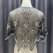 billige bryllup gjesteomslag-Kvinne wrap elegant solbeskyttelse kort erme blonde bryllupswraps med paljetter bryllup sommer