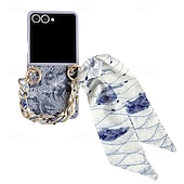 cheap Samsung Cases-Phone Case For Samsung Galaxy Z Flip 7 Z Flip 6 Z Flip 5 Z Flip 4 Z Flip 3 Back Cover with Lanyard Shockproof Flower Floral