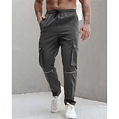 economico Pantaloni cargo-Per uomo Pantaloni Cargo Pantaloni Elastico in vita Coulisse Multi-tasche Semplice Indossabile All&#039;aperto Quotidiano Campeggio &amp; Escursionismo Moda Classico Nero Marrone Micro-elastico