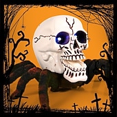 cheap Halloween Hanging &amp; Tabletop Decorations-Halloween Skeleton Decor Remote Control Toy, Scary Prank Tarantula Spider with Skeleton Design, Creepy Crawling Electric RC Toy for Haunted House, Trick Props, Kids &amp; Adults Party Favor