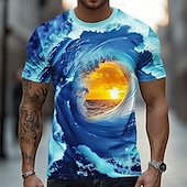 ieftine Tricouri 3D-Bărbați 3D Print Ocean #D Tricou Manșon scurt Tricou Tipărire 3D Stil Nautic Cămașă Exagerat Designer Petrecere Stradă Concediu Albastru 3# Albastru 2# Albastru 1# Vară Primăvară Toate Sezoanele