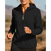 Недорогие Худи и свитшот-Жен. Куртка для бега Куртка для активного отдыха Карманы Полный почтовый индекс Длинный рукав Верхняя одежда Атлетический Осень Однотонный