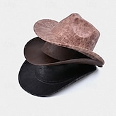 levne Klobouk Fedora-Pánské Sluneční klobouk Párty Čapka Divoký klobouk Černá Khaki Polyester Vinobraní Módní Na běžné nošení ulice Denní Pevná barva Proti sluci Prodyšné