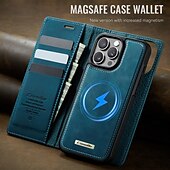 abordables Coques iPhone-téléphone Coque Pour iPhone 16 Pro Max Plus iPhone 15 14 Pro Max Plus iPhone 13 12 Pro Max Étui Portefeuille avec Support Détachable Magnétique Rétro TPU faux cuir
