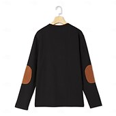 tanie Casualowa koszulka Henley-Męskie Koszulka waflowa Koszula Henley z waflami Długi rękaw Jednokolorowe Moda Podstawowy Codzienny fałszywy dwuczęściowy W serek Ulica Codzienny Sport Wiosna i jesień Na każdy sezon Czarny