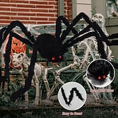 お買い得  ハロウィンの屋外装飾-16.5フィートの大きな蜘蛛の巣 + 5フィートの毛深い蜘蛛 &amp;伸縮性のあるクモの巣、ハロウィーンの飾り、恐ろしい偽のクモ、三角形の巨大なクモの巣、屋外屋内お化け屋敷ポーチ庭用の大型小道具