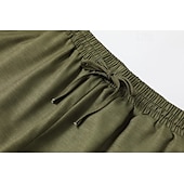 abordables pierna ancha y cintura alta-Pantalones anchos bohemios para mujer, largos, con estampado de flores naturales, bolsillos y cordón elástico, cómodos para exteriores, vacaciones, fin de semana, color verde, corte regular.