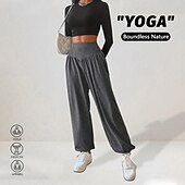 levne Jóga kalhoty a Bloomers-Dámské Kalhoty na jógu Harémové kalhoty Bombarďáky Lehká váha Zaštíhlující Vysoký pas Tělocvična Taneční Sportovní Spodní část oděvu Pevná barva Šedá Podzim Sportovní Sportovní oděvy Volný