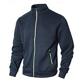 levne Základní mikiny_-Pánské Mikina Celorozepínací mikina Černá Armádní zelená Námořnická modř Světle šedá Tmavě šedá Stojáček Bez vzoru Kapsy Sporty a outdoor Denní Dovolená Polyester Šik ven Základní Na běžné nošení