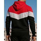 economico Felpa &amp; Sweatshirt-Per uomo Top casual Felpa con cappuccio Felpe Coulisse Tasca Manica Lunga Top Athleisure Autunno Blocco di colori Antivento Escursionismo Allenamento Atletico abbigliamento sportivo Abbigliamento