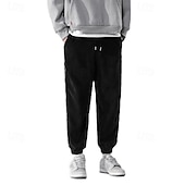 cheap Joggers-Men's Athletic Pants Sweatpants Joggers Corduroy Pants Trousers Pocket Elastic Waist Drawstring Color Block Comfort Sports Outdoor Daily Ethnic Style Casual Black Light Grey Micro-elastic