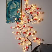 billiga LED-ljusslingor-LED-grenlampa rosrotningslampa 2,3m 144 lysdioder fjärrkontroll USB-driven böjbar atmosfärsljus ros alla hjärtans dag bröllop sovrum vardagsrum vägg julfest heminredning