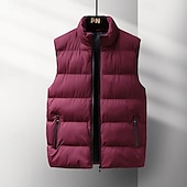 billige Vester-Herre Vest til turbruk Puffervest Ermeløs سترة Utendørs Hold Varm Vinter Lomme Polyester Burgunder Blå Grå Jakt Fisking Klatring