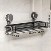 economico Rack di archiviazione-mensola da bagno con ventosa montata a parete, mensola impermeabile per cosmetici con drenaggio, perfetta per il bagno &amp;organizzazione della cucina