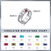 cheap Event &amp; Party Supplies-Personalized Birthstone Ring Custom Gift for Men, Custom Name Engraved Men&#039;s Ring, Perfect Gift for Dad Husband Boyfriend, Father&#039;s Day, Anniversary, Christmas, Valentine&#039;s Day