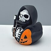 economico Statue-Statuetta in resina a forma di anatra con falce della morte per Halloween, statua di anatra con dettagli di drago, ornamento fantasy gotico a forma di anatra per decorazioni spettrali per la casa o