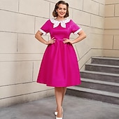 levne Šaty-Retro 50. léta Rockabilly Polední Šaty na šaty Flare šaty Větší velikosti Puntíkované A-Linie Dámské Dovolená Maturita Párty a večer Dospělí Šaty Jaro léto