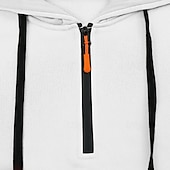 abordables pulls molletonnés-Homme Sweat à capuche Sweat à capuche quart zippé Sweat à capuche en polaire Noir Blanche bleu marine Kaki Gris Clair À capuche Uni Patchwork Quart de zip Sport &amp; Loisir Occasionnel Quotidien