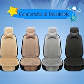abordables Housses de siège de voiture-1 ensemble de coussins de siège d&#039;été essentiels pour sièges avant simples, dotés d&#039;un design simple et polyvalent avec un matériau frais. Ils sont confortables, respirants et faciles à installer.