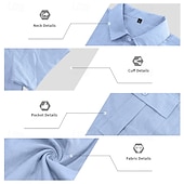 voordelige Vakantie-Voor heren Overhemd Linnen overhemd Zomer overhemd Strand Kleding Overhemd met knopen Cargoshirt Effen Kleur Vakantie Straat Zwart Wit Marineblauw blauw Korte mouw Strijkijzer Zomer Lente Kleding Zak