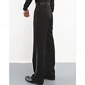 abordables Tenues de danse latine-Pantalons de danse latine pour hommes et garçons, pantalons de danse carrée moderne parfaits pour le jazz, la rumba, le tango, la salsa