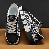 cheap Men&#039;s Sneakers-Men&#039;s Sneakers Walking Casual PU Leather Canvas Comfortable Slip Resistant Breathable Lace-up Black White Red Summer Spring