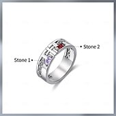 cheap Event &amp; Party Supplies-Personalized Birthstone Ring Custom Gift for Men, Custom Name Engraved Men&#039;s Ring, Perfect Gift for Dad Husband Boyfriend, Father&#039;s Day, Anniversary, Christmas, Valentine&#039;s Day