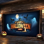 halpa Halloweenin autotallin ovipeite-Halloween Ulkona autotallin ovikatos Kurpitsa Vainajat Lippu Suuri Gobeliini Taustakuvajuhlia varten Ulkona autotallin ovi Koti Seinäkkeet