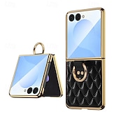 levne Pouzdra pro Samsung-telefon Carcasă Pro Samsung Galaxy Z Flip 7 Z Flip 6 Z Flip 5 Z Flip 4 Z Flip 3 Zadní kryt Prstencová spona Nárazuvzdorné Retro TPU PU kůže