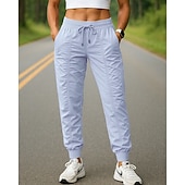 billiga Löparbyxor och tights-Dam Joggingbyxor Träningsbyxor Ficka Snörning Hög midja Underdelar Fritids- Gym Träningspass Snabb tork Fuktabsorberande Andningsfunktion Gymträning Utomhus Löpning Normal Sportkläder Sportkläder