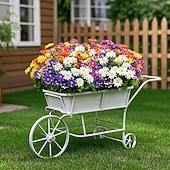 economico Fiore finti-10 fiori artificiali da esterno, decorazioni floreali in plastica, bouquet di margherite artificiali resistenti ai raggi UV, arbusti di fiori artificiali per casa, hotel, ufficio, feste di matrimonio,