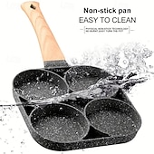 お買い得  キッチン用品＆小物-4-in-1 鋳鉄製エッグパン、シングルハンドル付きノンスティックフライパン、食器洗い機対応、電気コンロ対応、卵、パンケーキなどを調理できる多目的キッチンツール
