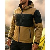 economico Fleece &amp; Giacche 3 in 1-Per uomo Giacca a Vento Giacca softshell Inverno All&#039;aperto Patchwork Calore Termico Impermeabile Antivento Top Nero Verde Cachi Grigio