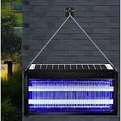 cheap Bug Zapper-Solar Bug Zapper Outdoor, Mosquito Zapper Waterproof Electric Fly Zapper Rechargeable Mosquito Killer Lamp with 15W Solar Panel, Cordless Fly Trap for Backyard, Patio, Garden, RV, Camping