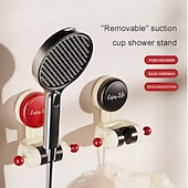 billige Baderomsgadgeter-3 stk. justerbar sugekoppdusjholder, borefritt roterbart dusjhodefeste, avtakbart veggmontert dusjstativ for badet &amp;barn