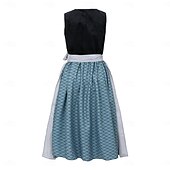 economico Dirndl-Birra Oktoberfest Oktoberfest Vestito Dirndl Abiti tradizionali Cameriera Bavarese Tedesco Prati Per donna Carnevale Feste Festa della birra Panno in stile tradizionale Vestito Grembiule Senza