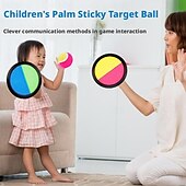 economico Articoli per la casa-Set di gioco con palla appiccicosa con pagaia a ventosa, giocattolo colorato in plastica da lanciare e catturare per il divertimento in famiglia, attrezzatura sportiva interattiva all&#039;aperto per