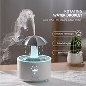 voordelige Luchtbevochtigers &amp; ontvochtigers-Kleurrijke regendruppel aromatherapie machine roterende waterdruppel luchtbevochtiger afstandsbediening thuiskantoor waterzuiveraar