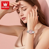 olcso Quartz órák-OLEVS Női Kvarc Karóra Luxus Divat Strassz Üzlet Fénylő Naptár VÍZÁLLÓ Rozsdamentes acél szíj Néz