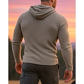 baratos Tops-Homens Moletom Top de caminhada Moletom esportivo com capuz Manga Longa Com Capuz Camiseta Blusas Ao ar livre Térmico / Quente Leve Inverno Quarter-Zip Poliéster Preto Verde Tropa Azul Marinho Caça