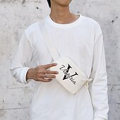 お買い得  パーソナライズされたギフト-パーソナライズされたイニシャル入りの白いクロスボディバッグ、ミニマリストな日常のファッションアクセサリー - 友人へのユニークなカスタムギフト