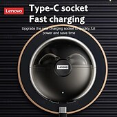 preiswerte TWS Echte kabellose Kopfhörer-Lenovo LP80 True Wireless Kopfhörer TWS Ohrhörer In-Ear Bluetooth 5.0 Stereo mit Ladebox eingebautem Mikrofon für Apple Samsung Huawei Xiaomi Mi Alltagsgebrauch Reisen Radfahren Handy