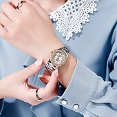 お買い得  クォーツ腕時計-SKMEI 女性 クォーツ クリエイティブ ファッション カジュアルウォッチ 腕時計 防水 ワールドタイム デコレーション 合金 腕時計