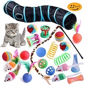 economico Giochi per gatti-Palla Giocattolo morbido Mouse e giocattoli animali tunnel Giocattolo sonoro con Retrattile Esercizio per animali Rilascio della pressione Addestramento di animali domestici Giocattolo da dentizione