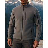 billiga Fleece &amp; 3 i 1-jackor-Herr Fleece-jacka Utomhus Termisk Varm Vandringskläder Vandringskläder Vinter Höst Överdelar Camping / vandring / grottforskning Löpning Svart Armégrön Grå