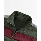 preiswerte Lässige Jacken-Herren Freizeitjacke Collegejacke Urlaub Täglich Atmungsaktiv Tasche Frühling Herbst Farbblock Mode Klassisch Stehkragen Regulär Schwarz Rote Grün Hellgrau Dunkelgray Jacken