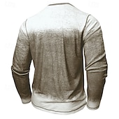 economico Maglietta casual Henley-Per uomo Maglietta Maglia Henley Top Henley Manica Lunga Sfumatura Vintage Retrò Cuciture a contrasto Henley All'aperto Casual Casuale Primavera Autunno Inverno Grigio Borgogna Blu Maglietta Henley