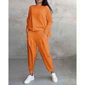 tanie dresy-Damskie Dres Spodnie dresowe Bluza z kapturem Kieszeń Solidne kolory Zestawy odzież Wiosna Czarny Biały Siłownia Na zewnątrz Bieganie Odporność na wiatr Lekki Długi rękaw Sport Odzież sportowa