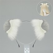 abordables Accessoires de coiffure-Serre-tête oreilles de shiba inu avec queue – accessoires de cosplay oreilles et queue de chien faits à la main, oreilles de chien-loup pour Halloween, fête et jeu de rôle
